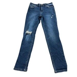 Flying Monkey Jeans Women 30 Ankle Skinny High Rise Dark Wash Stretch Denim Blue